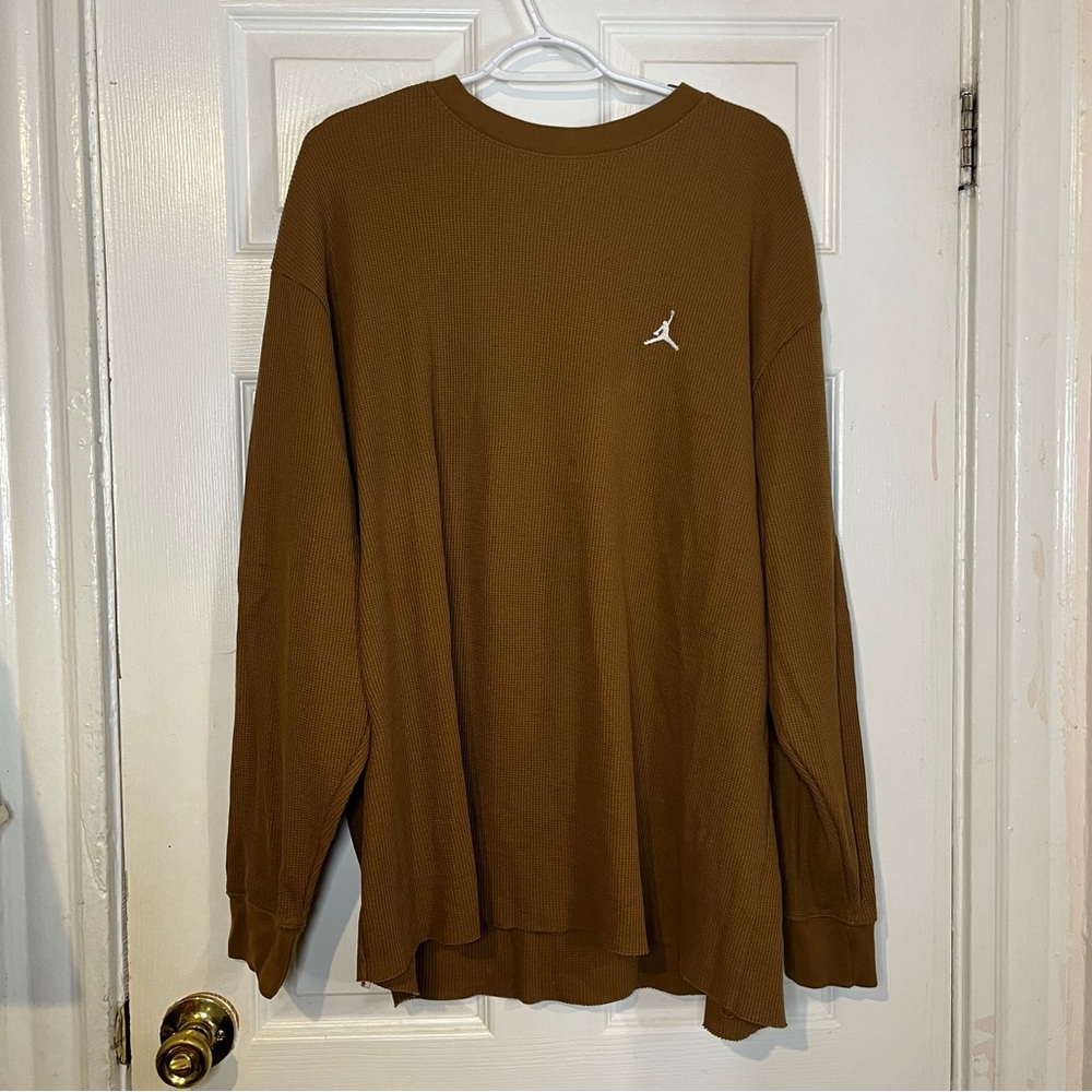 Brown 2xL long sleeve knitted Jordan shirt